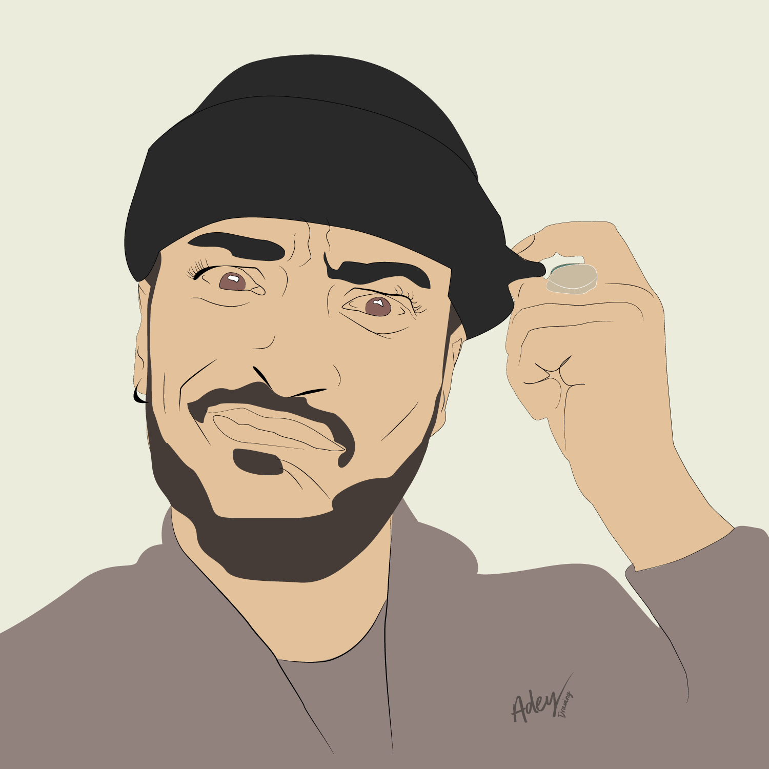 Dessin illustrator - portrait Slimane
