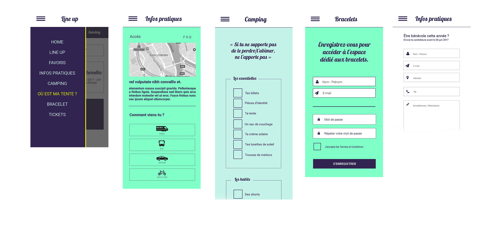UI Design de l'application Festi